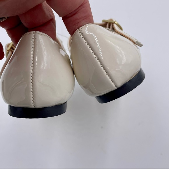 NEW J. Crew Crewcuts Ivory Patent Girls Double Strap Ballet Flats Size K8 - Picture 8 of 12